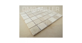 Mosaique Travertin Light 48x48 sur trame de 30x30x1cm