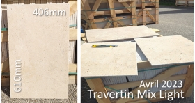 dallage Travertin Carreaux 40x60 cm Premier choix Mix