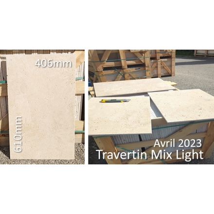 dallage Travertin Carreaux 40x60 cm Premier choix Mix